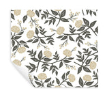 Rifle Paper Co. Peonies Gold Floral Premium Peel + Stick Wallpaper