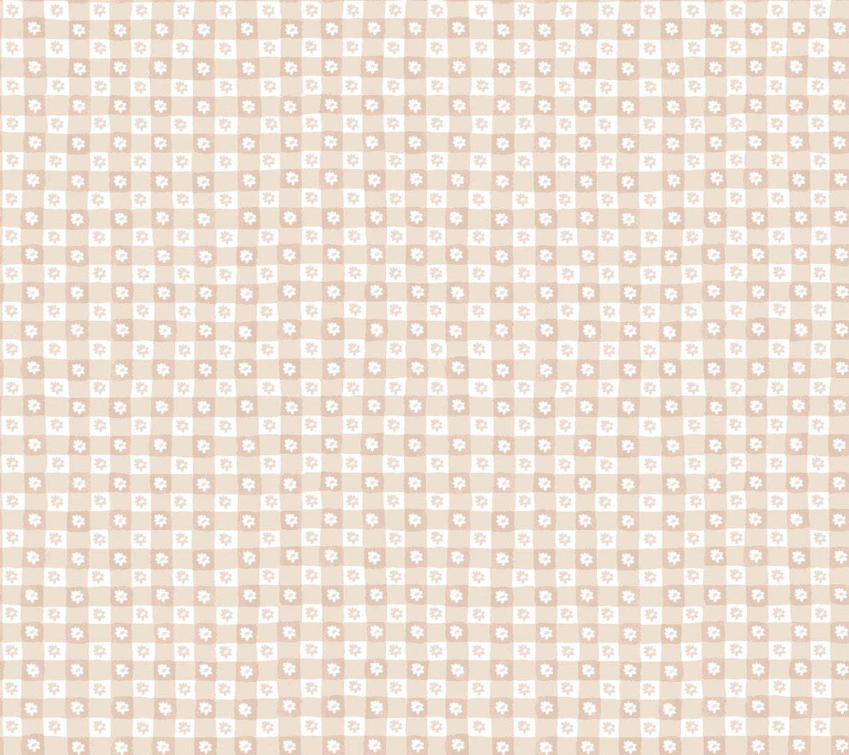 Rifle Paper Co. Daisy Gingham Blush Floral Check Premium Peel + Stick Wallpaper