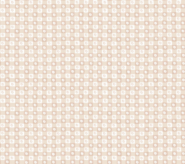 Rifle Paper Co. Daisy Gingham Blush Floral Check Premium Peel + Stick Wallpaper