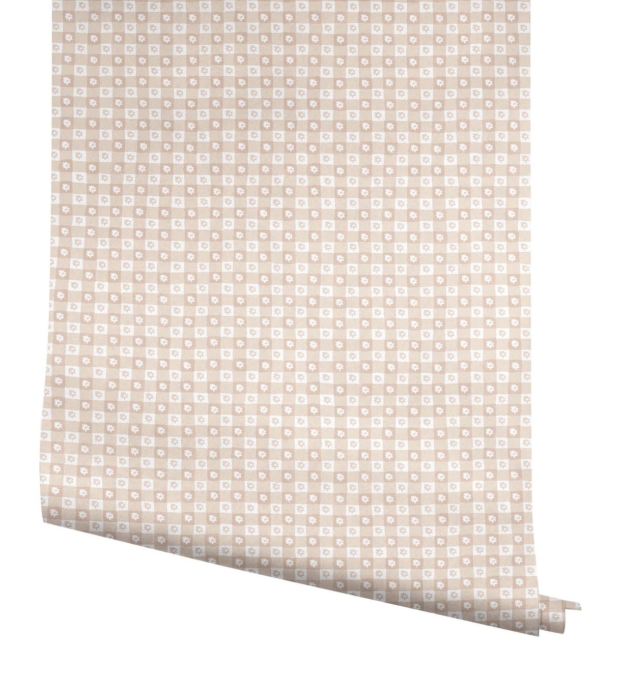 Rifle Paper Co. Daisy Gingham Blush Floral Check Premium Peel + Stick Wallpaper
