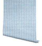 Rifle Paper Co. Daisy Gingham Blue Floral Check Premium Peel + Stick Wallpaper
