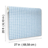 Rifle Paper Co. Daisy Gingham Blue Floral Check Premium Peel + Stick Wallpaper