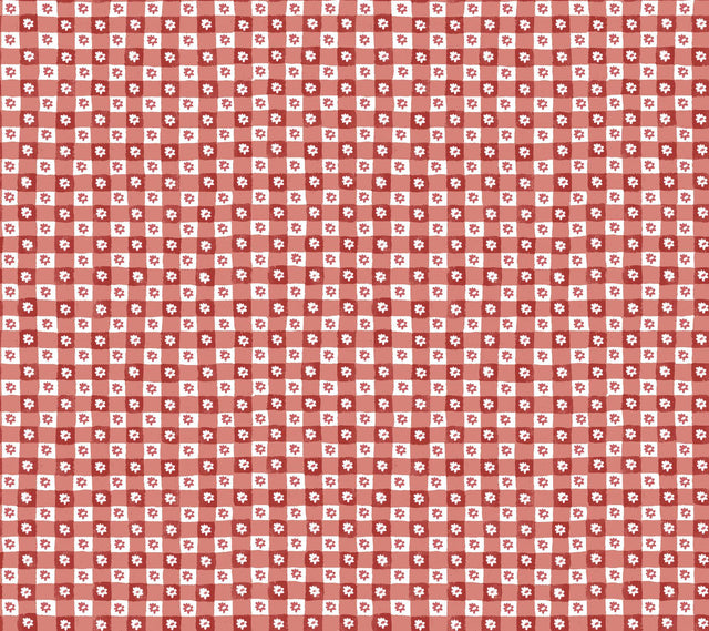 Rifle Paper Co. Daisy Gingham Red Floral Check Premium Peel + Stick Wallpaper