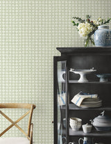 Rifle Paper Co. Daisy Gingham Green Floral Check Premium Peel + Stick Wallpaper