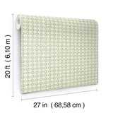 Rifle Paper Co. Daisy Gingham Green Floral Check Premium Peel + Stick Wallpaper