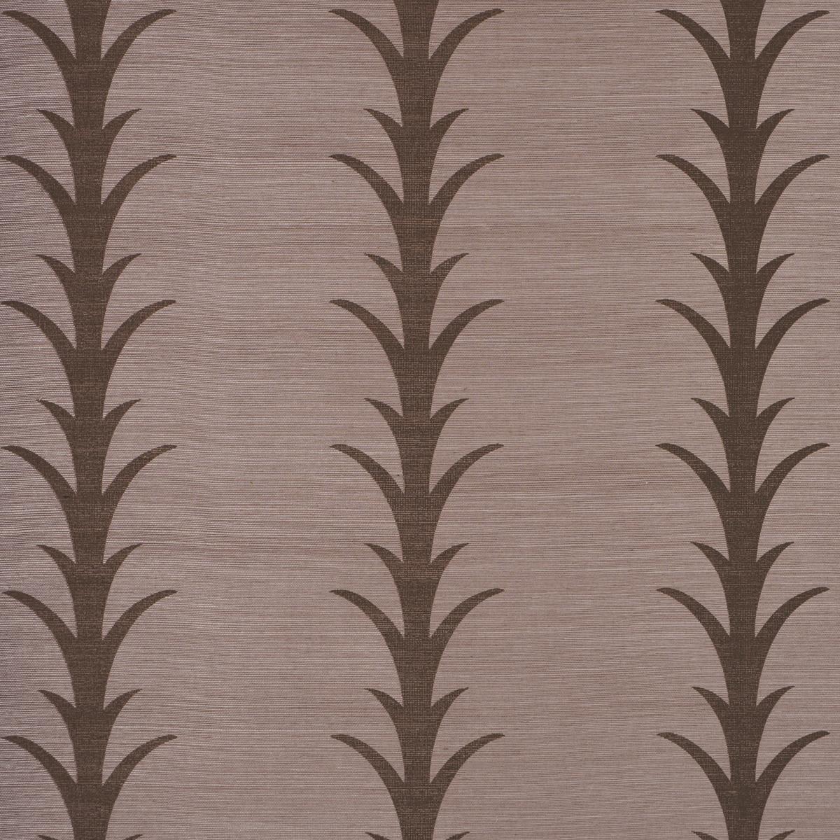 Schumacher Acanthus Stripe Sisal Rose Antique Wallpaper