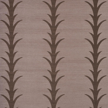 Schumacher Acanthus Stripe Sisal Rose Antique Wallpaper