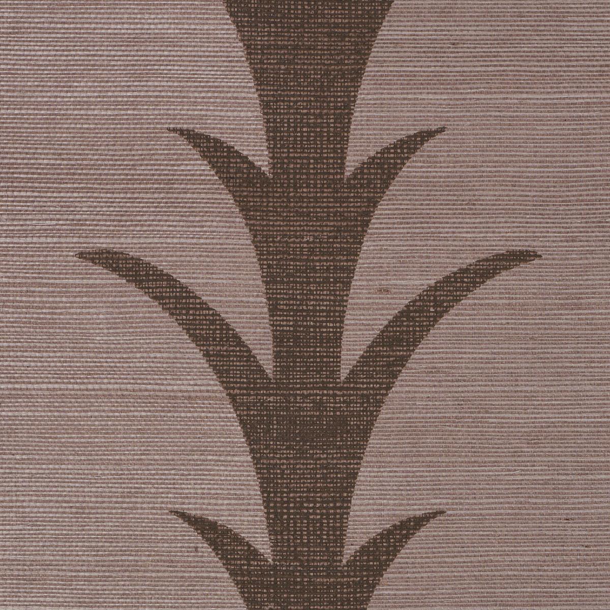 Schumacher Acanthus Stripe Sisal Rose Antique Wallpaper