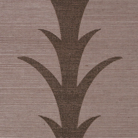 Schumacher Acanthus Stripe Sisal Rose Antique Wallpaper