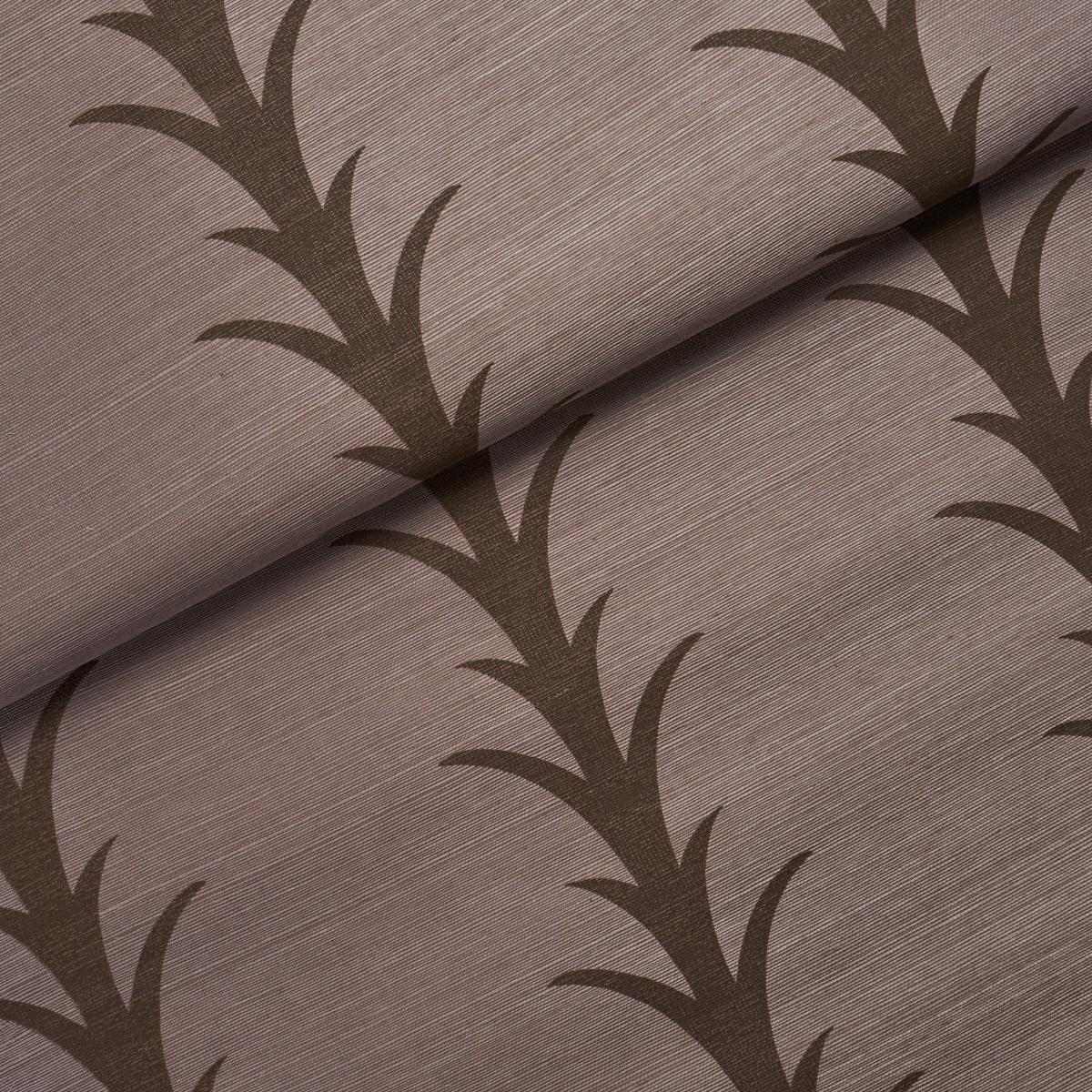 Schumacher Acanthus Stripe Sisal Rose Antique Wallpaper