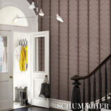 Schumacher Acanthus Stripe Sisal Rose Antique Wallpaper