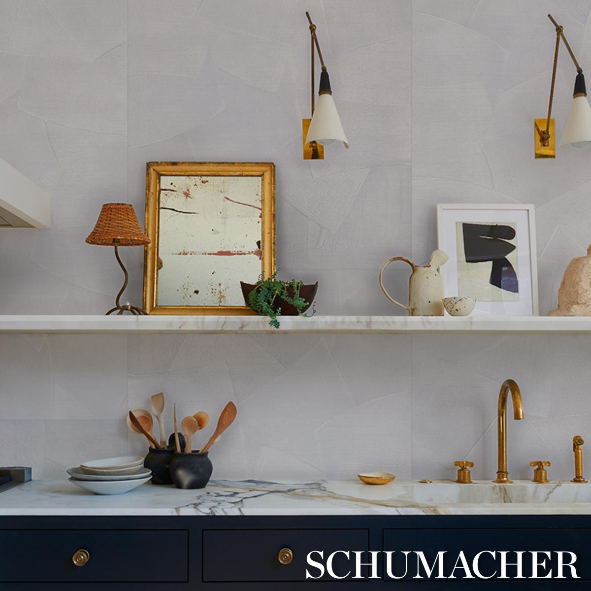 Schumacher Hand Combed Plaster Birch Wallpaper