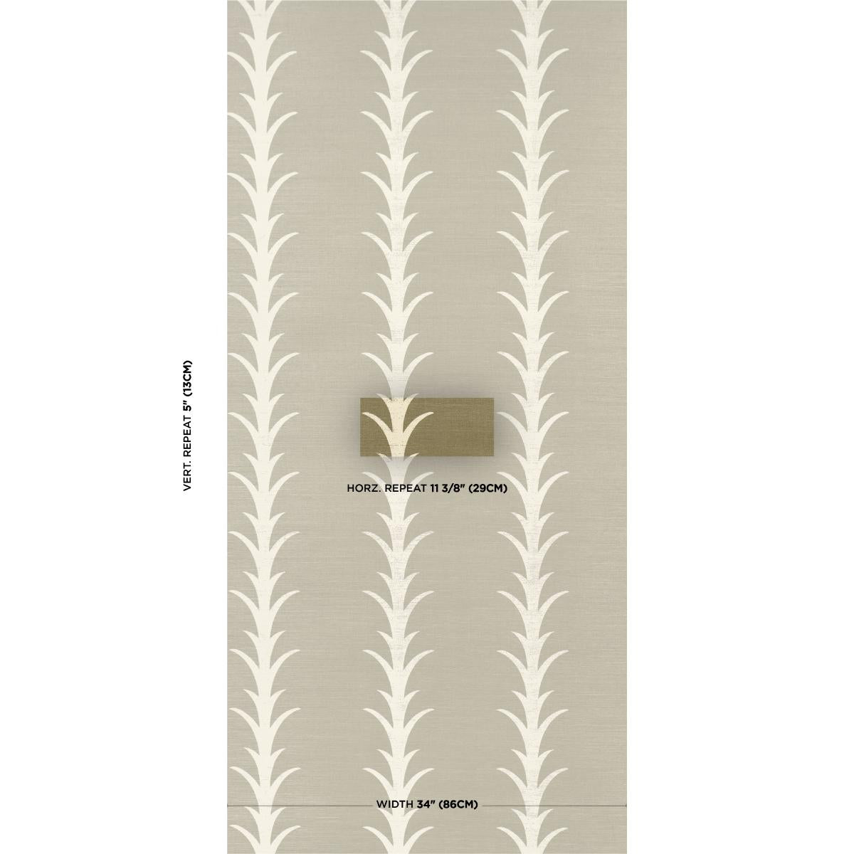 Schumacher Acanthus Stripe Sisal Juniper Wallpaper