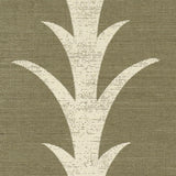 Schumacher Acanthus Stripe Sisal Juniper Wallpaper