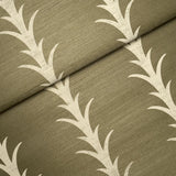 Schumacher Acanthus Stripe Sisal Juniper Wallpaper