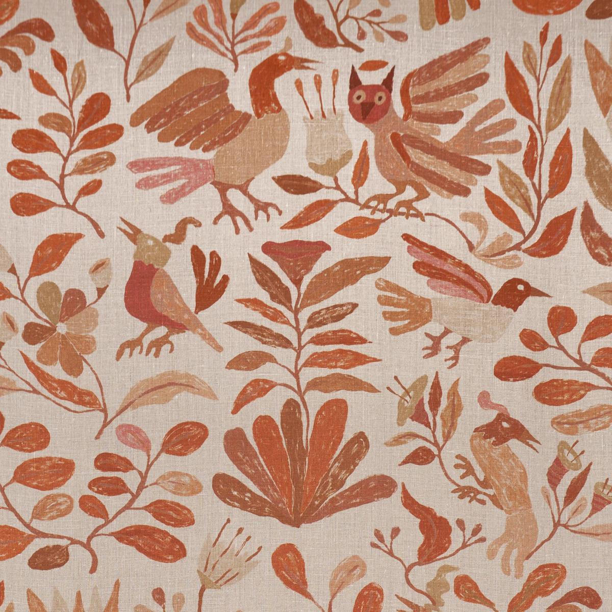 Schumacher Canopy Terracotta Fabric
