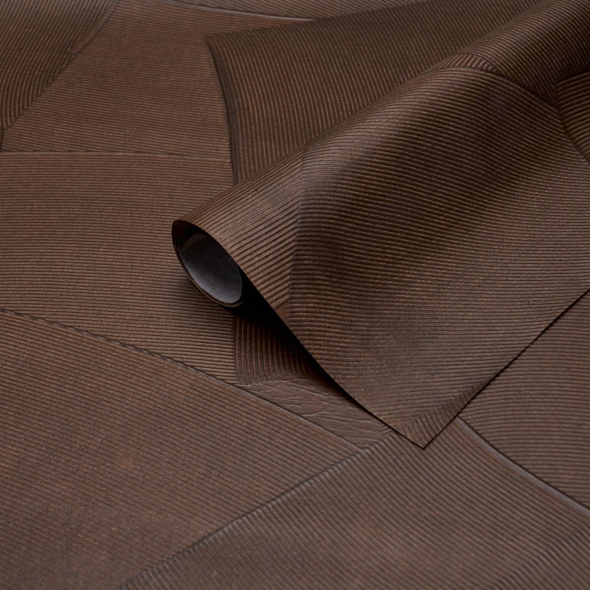 Schumacher Hand Combed Plaster Brown Wallpaper