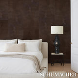 Schumacher Hand Combed Plaster Brown Wallpaper