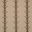 Schumacher Acanthus Stripe Brown On Beige Wallpaper