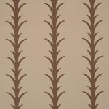 Schumacher Acanthus Stripe Brown On Beige Wallpaper
