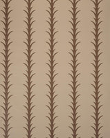 Schumacher Acanthus Stripe Brown On Beige Wallpaper