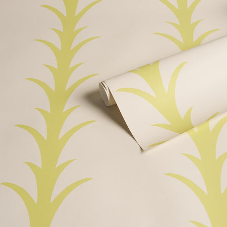 Schumacher Acanthus Stripe Soleil On Sand Wallpaper