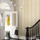 Schumacher Acanthus Stripe Soleil On Sand Wallpaper