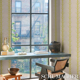 Schumacher Acanthus Stripe Soleil On Sand Wallpaper