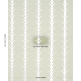 Schumacher Acanthus Stripe Metallic On Sage Wallpaper