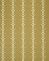 Schumacher Acanthus Stripe Anis On Chartreuse Wallpaper
