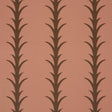Schumacher Acanthus Stripe Brown On Rosewood Wallpaper