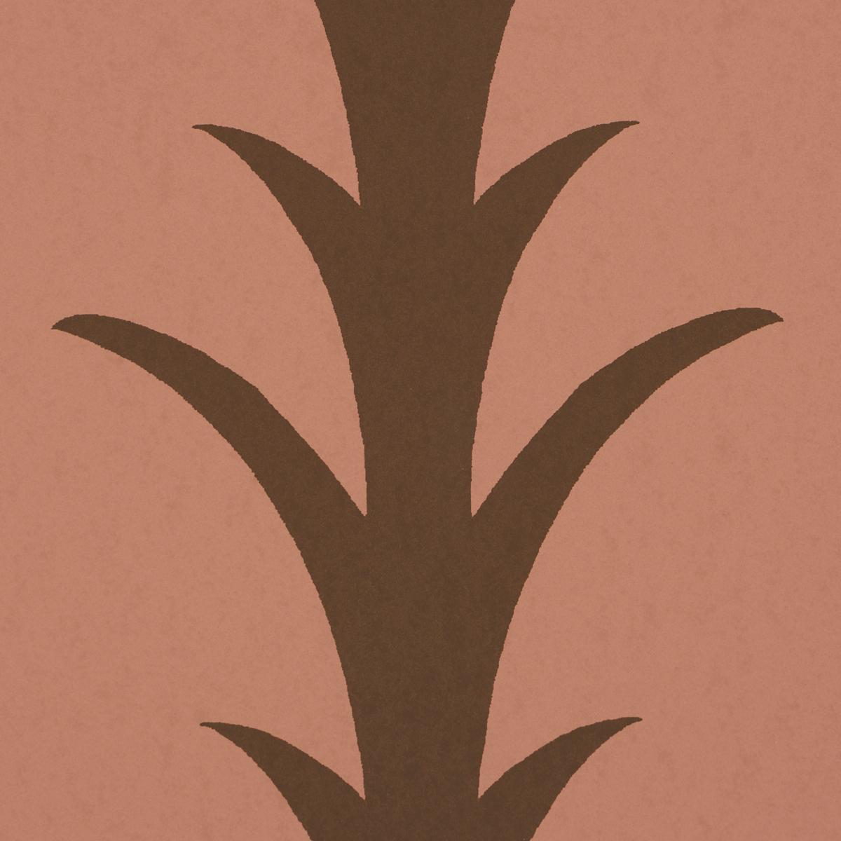 Schumacher Acanthus Stripe Brown On Rosewood Wallpaper