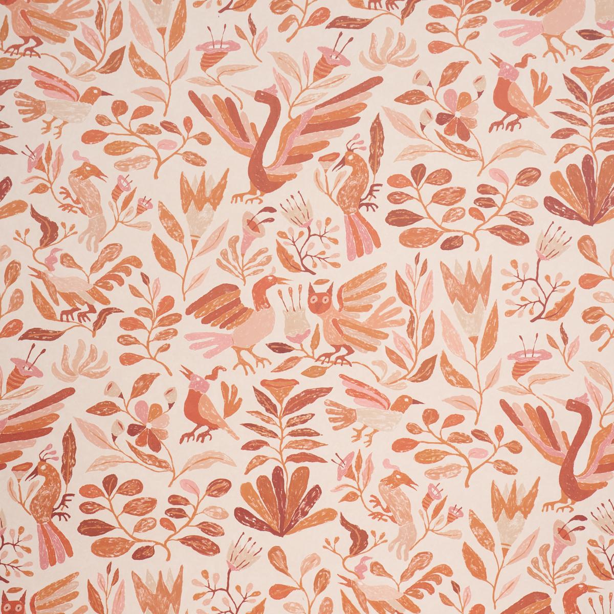 Schumacher Canopy Terracotta Wallpaper