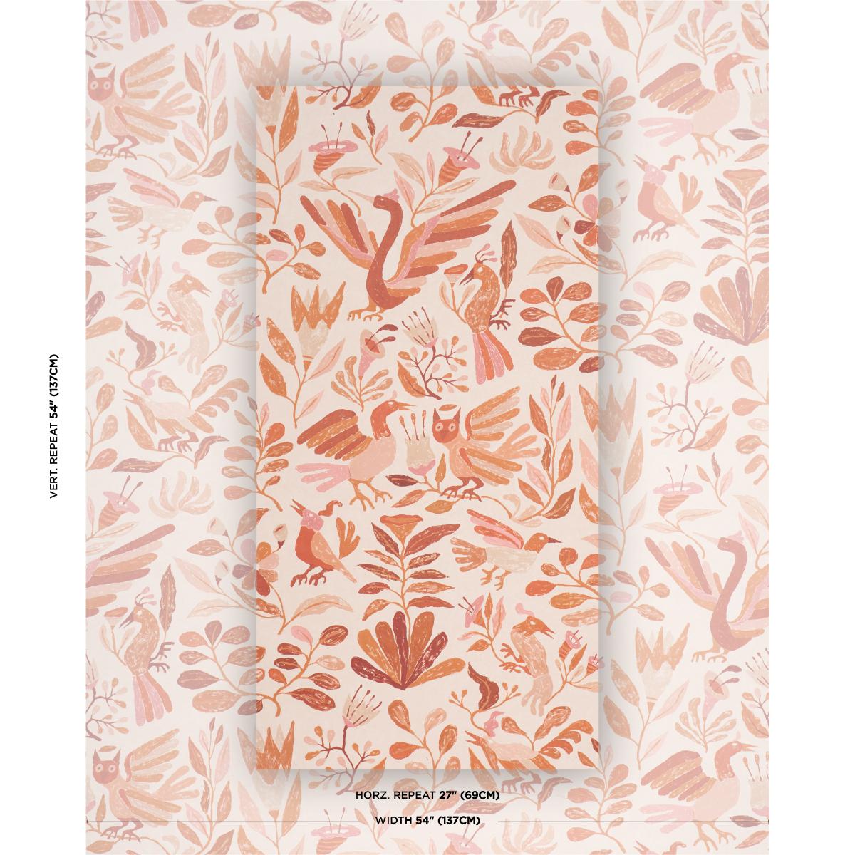 Schumacher Canopy Terracotta Wallpaper