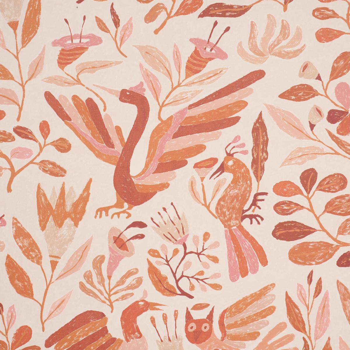 Schumacher Canopy Terracotta Wallpaper