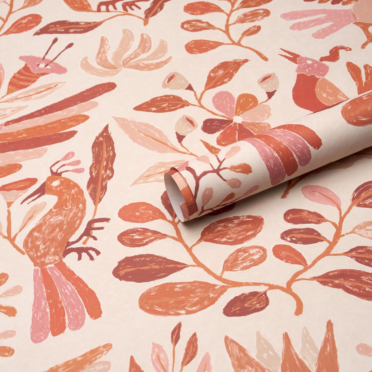 Schumacher Canopy Terracotta Wallpaper