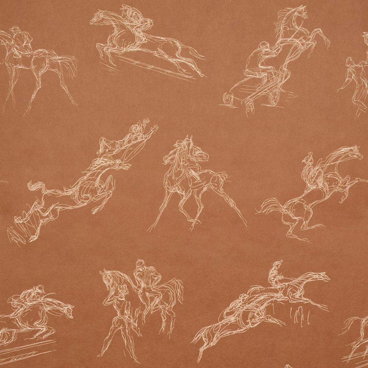 Schumacher X Backdrop Tanbark Earthy Brown Wallpaper