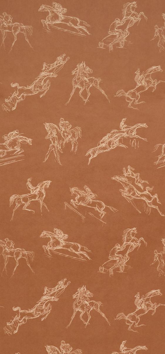 Schumacher X Backdrop Tanbark Earthy Brown Wallpaper