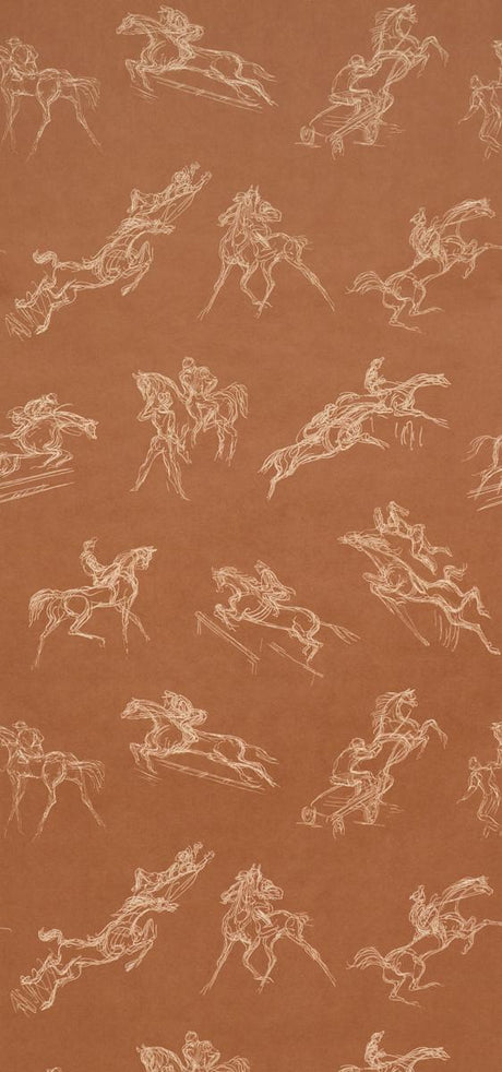 Schumacher X Backdrop Tanbark Earthy Brown Wallpaper