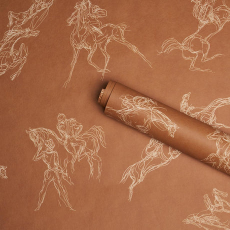 Schumacher X Backdrop Tanbark Earthy Brown Wallpaper