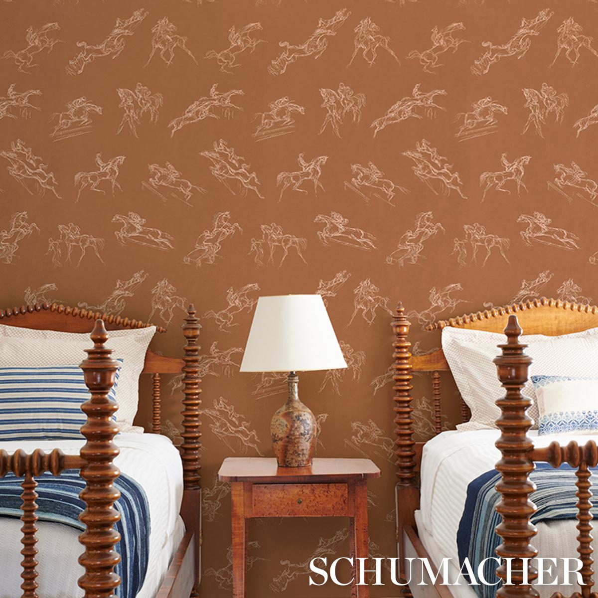 Schumacher X Backdrop Tanbark Earthy Brown Wallpaper