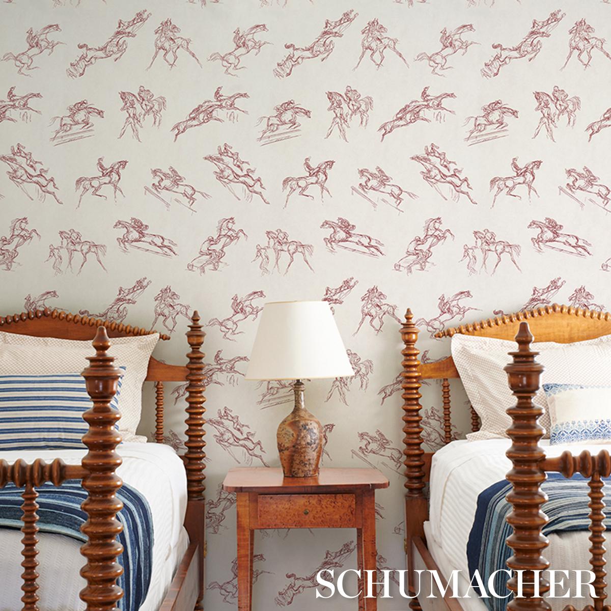 Schumacher X Backdrop Tanbark Dark Red Wallpaper