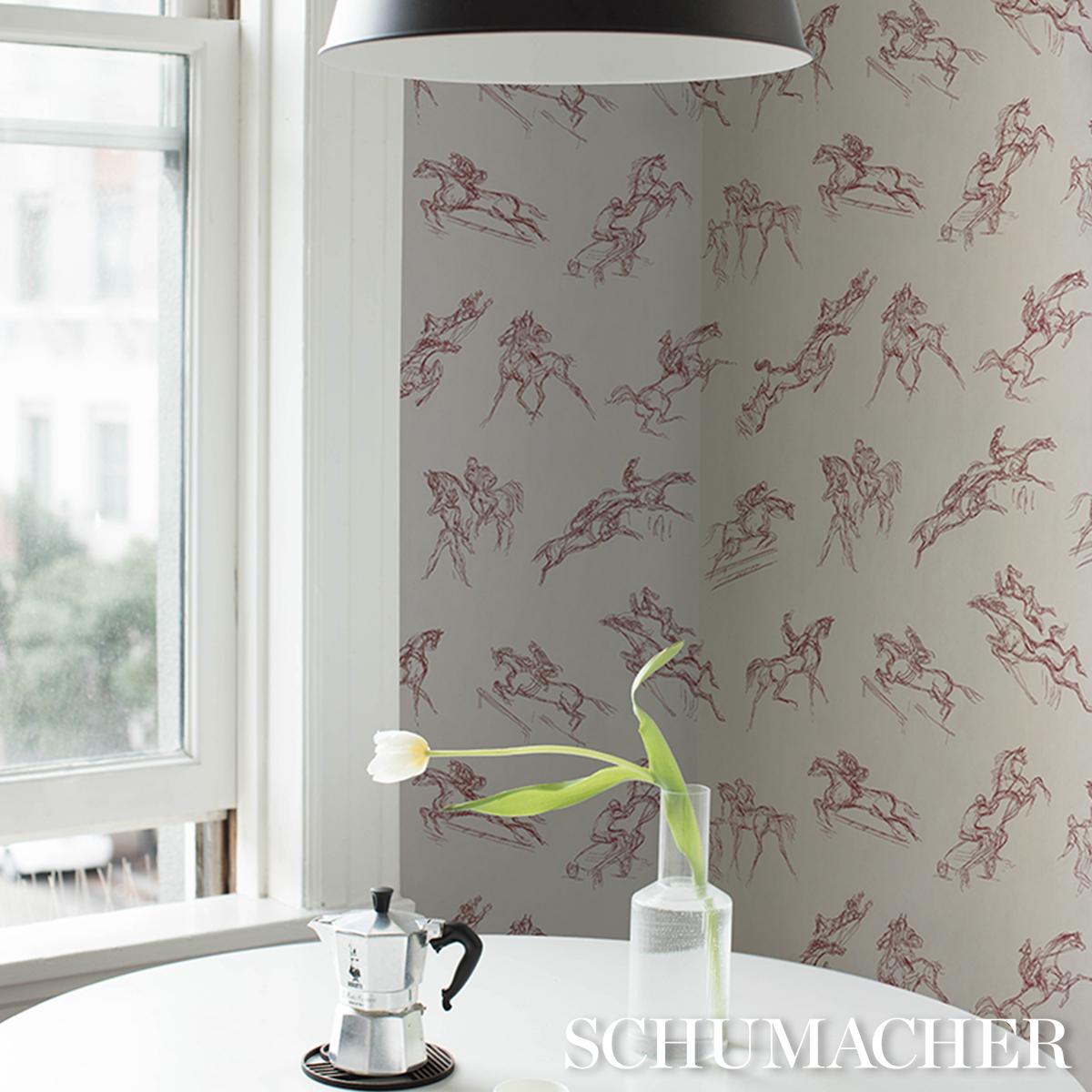 Schumacher X Backdrop Tanbark Dark Red Wallpaper