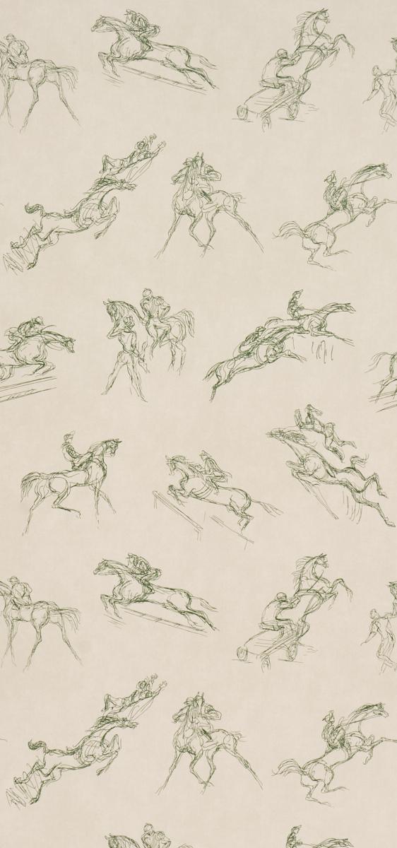 Schumacher X Backdrop Tanbark Olive Wallpaper