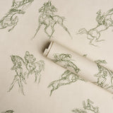 Schumacher X Backdrop Tanbark Olive Wallpaper