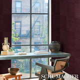 Schumacher Quinton Offset Rib Wallcovering Oxblood Wallpaper