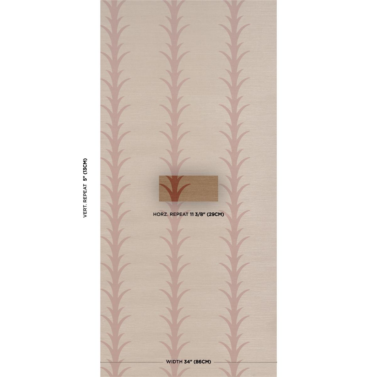 Schumacher Acanthus Stripe Sisal Mocha Wallpaper