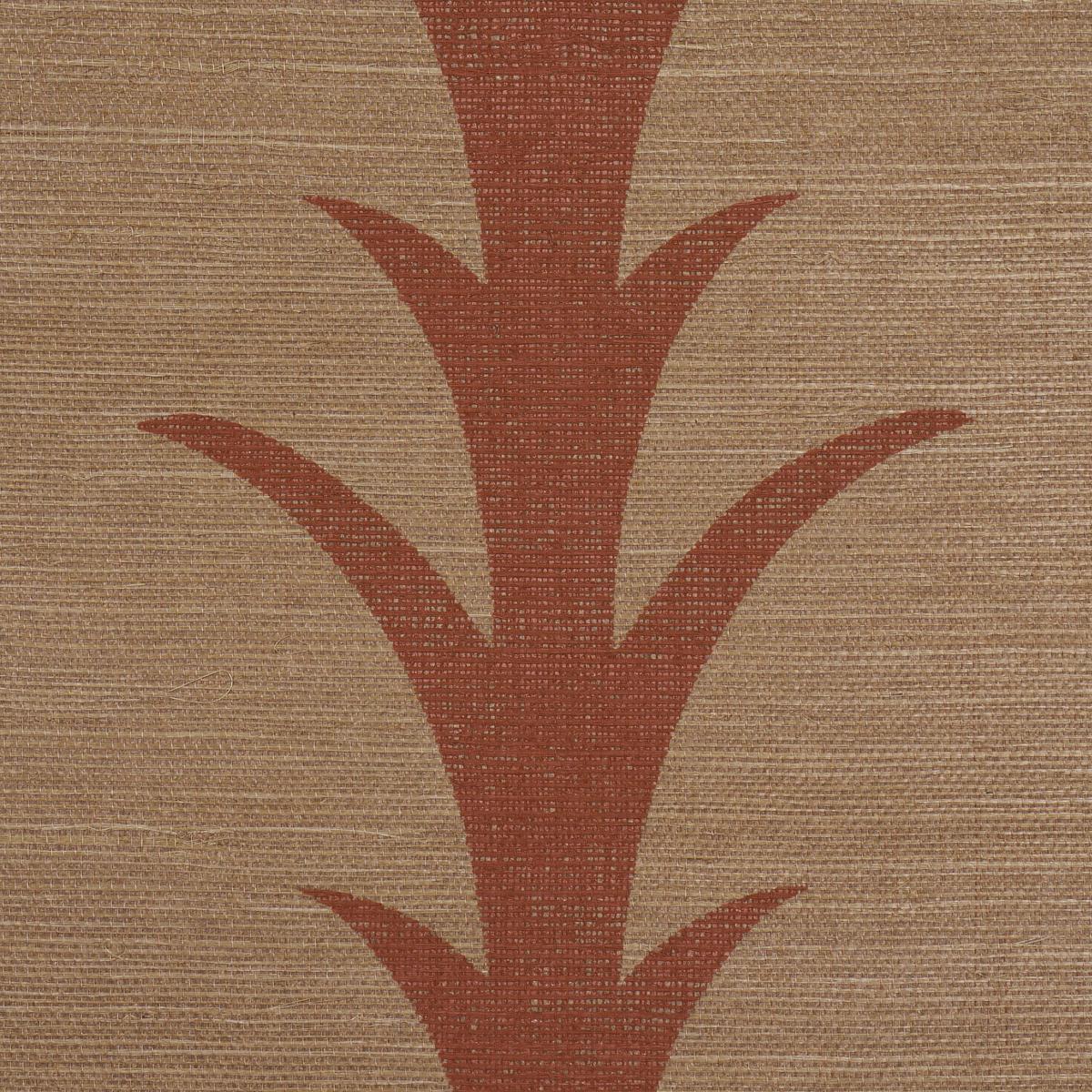 Schumacher Acanthus Stripe Sisal Mocha Wallpaper