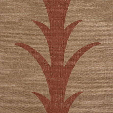Schumacher Acanthus Stripe Sisal Mocha Wallpaper
