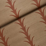 Schumacher Acanthus Stripe Sisal Mocha Wallpaper